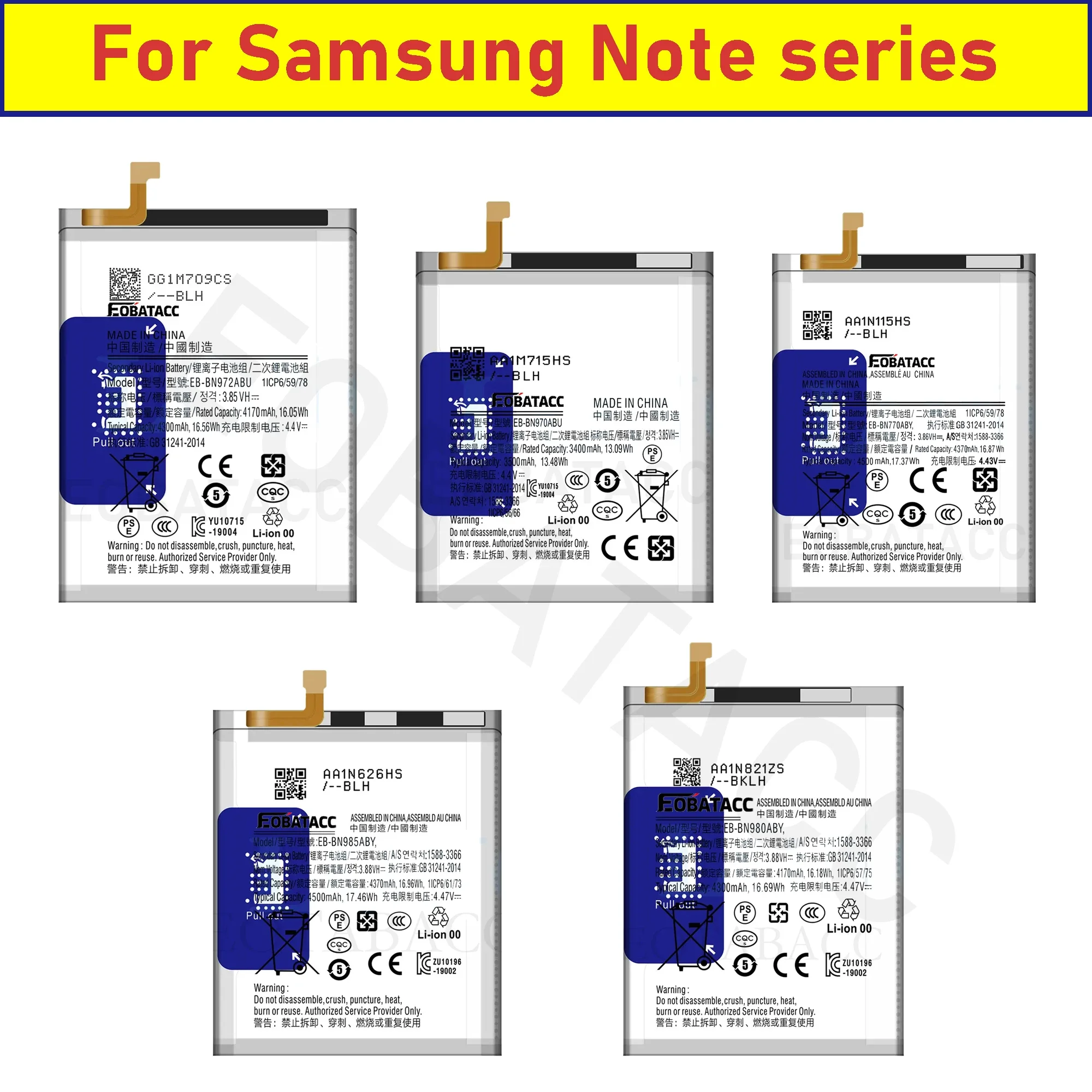 

EOBATACC Battery For Samsung Galaxy Note 10+/NOTE 20 Ultra /NOTE 20 5G/Note10 /Note 10 Lite Mobile Phone Battery+Free Tools