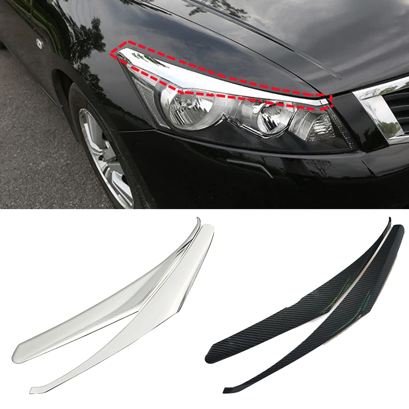 

For Honda Accord 8th 2008 2009 2010 2012 2013 Carbon Fiber Car Headlight Eyebrow Cover Trim Head Lamp Eyelid Exterior Accessorie