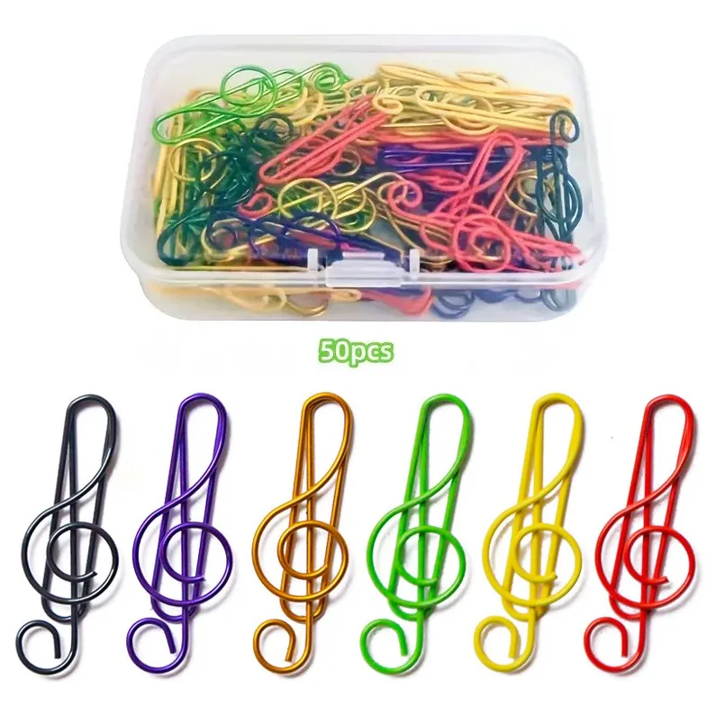 

50pcs/set Music Note Paper Clips School Office Paperclip Photos Tickets Notes Letter Clips Filing Supplies ni719