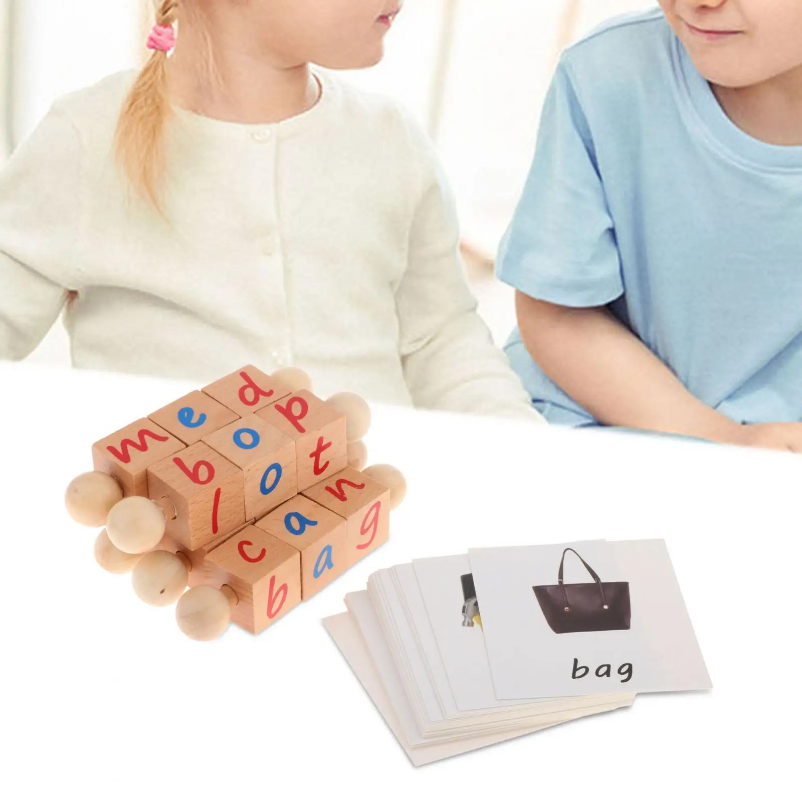 Blocs de lecture en bois, jeux d'orthographe, cartes Flash, Puzzle Alphabet, apprentissage précoce, mots de vue, lecture pour garçons et filles, maternelle