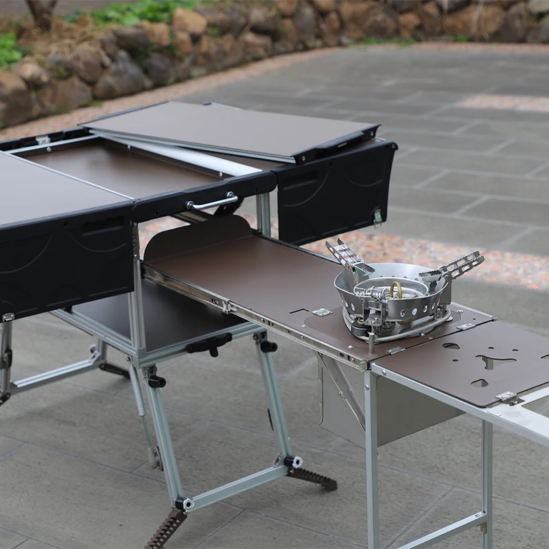 Bulin C650 BBQ Factory Camp Aluminum Kitchen and Rv  Folding Camping Kitchen Table Easy Carrying Outdoor Mobile Kitchen