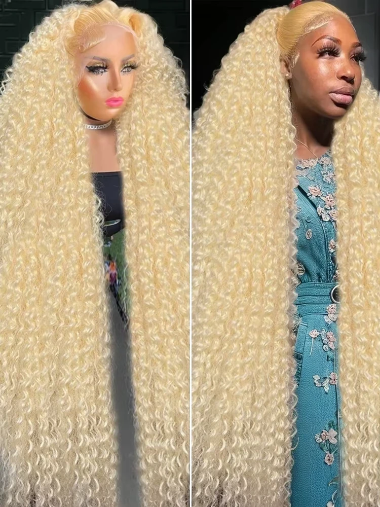 Peluca de cabello humano Rubio miel de onda profunda 13x6 HD con encaje Frontal 250 pelucas frontales de encaje rizado de alta densidad 613 colores para mujeres