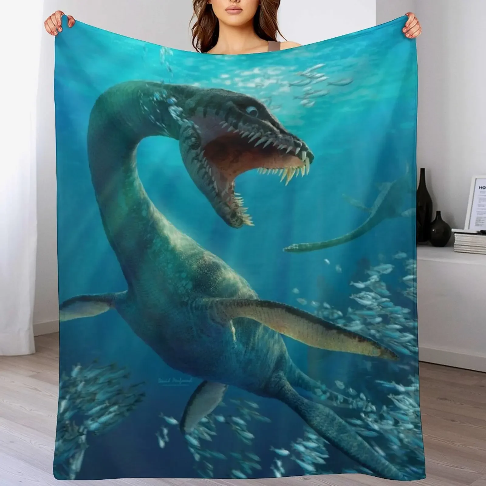

Plesiosaurus Throw Blanket Decorative Sofas Beautifuls Kid'S Softest Blankets