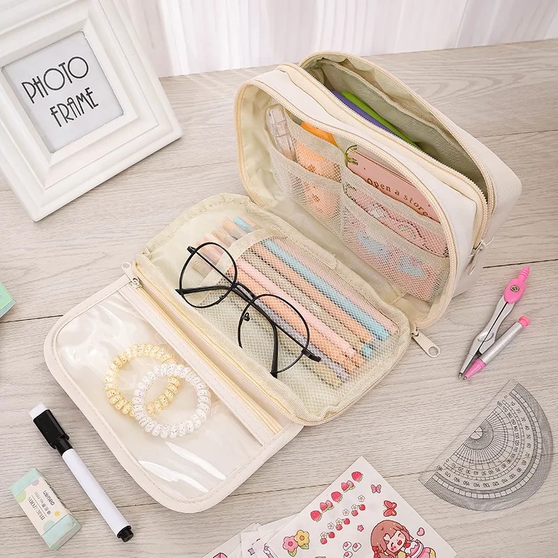 Kawaii Federmäppchen, mehrschichtig, für Schreibwaren, Stift, niedliche Tasche, kreative Stiftbox für Studenten, Schulanfang, Schreibwaren
