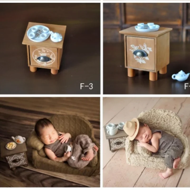 Newborn Photography Props Coffee Table Tea-things Infant Photography Accessories Creative  Coffee Table Props