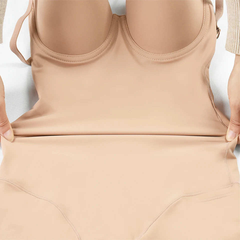 Sexy Lingerie Schlankmachende Seiden-Shapewear für Frauen Glatter Weicher Bodysuit Bauchformer Unterwäsche Lingerie Schwarz Nude – Detail 16