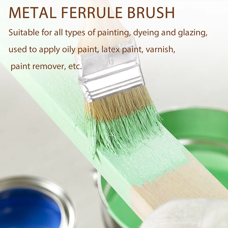 

Щетка для радиаторов с деревянной ручкой 2 дюйма, металлическим наконечником и искусственной щетиной