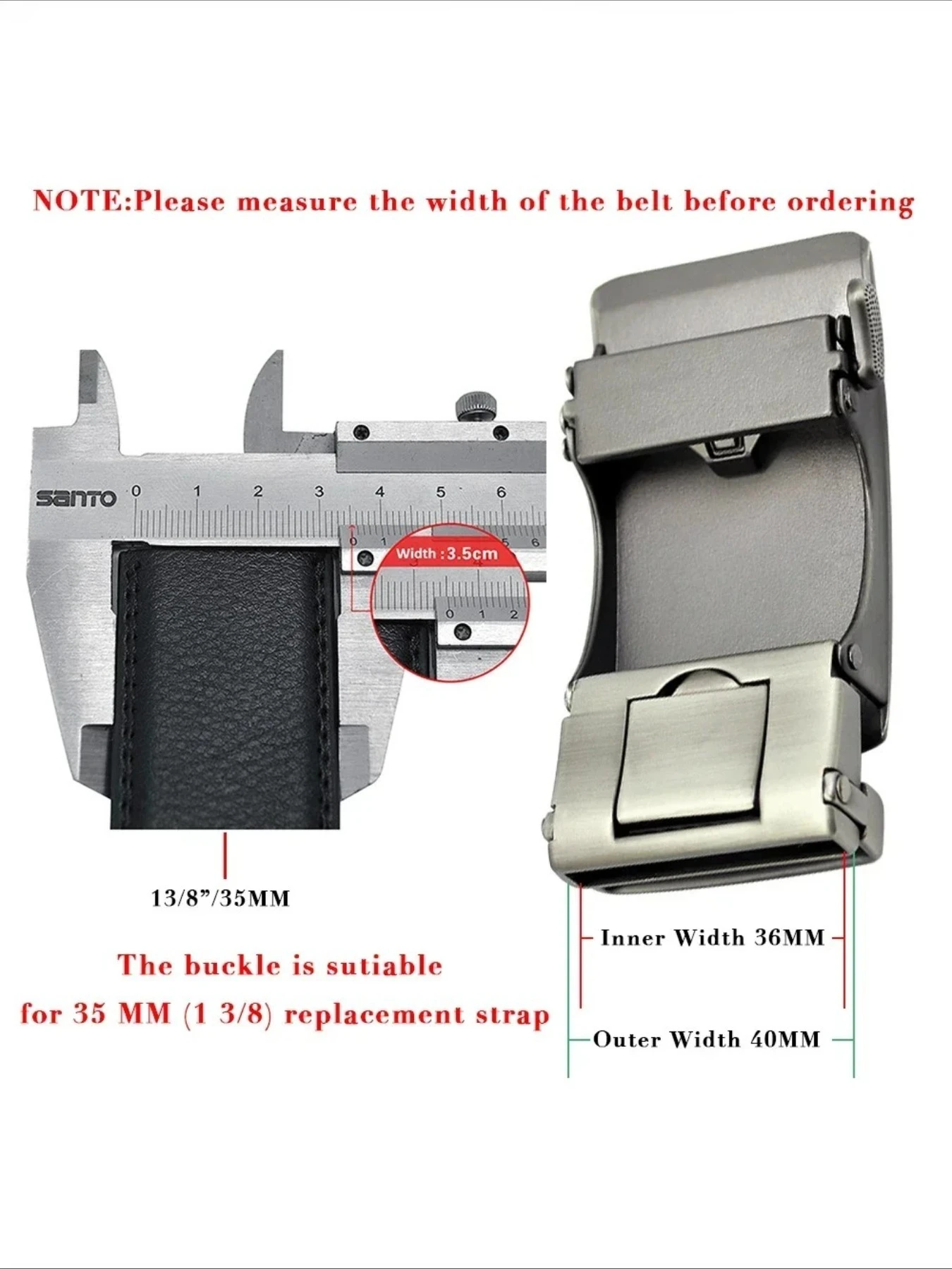 Men's High-quality Ratchet Belt Buckle Men's Belt Accessories 3.3-3.5cm Wide Alloy Automatic Belt Buckle