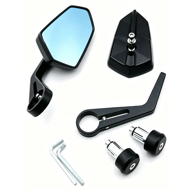 2 Stück, blendfreie, universelle Lenkerend-Rückspiegel, verstellbarer Spiegel für Motorräder, passend für Honda CB500F, CB650R, CB1000R, CBR600RR. – Detail 6