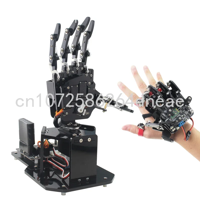 Open Source Bionic Robot Hand Five Fingers Robot Right Hand with STM32 Version + Wearable Mechanical Glov-e