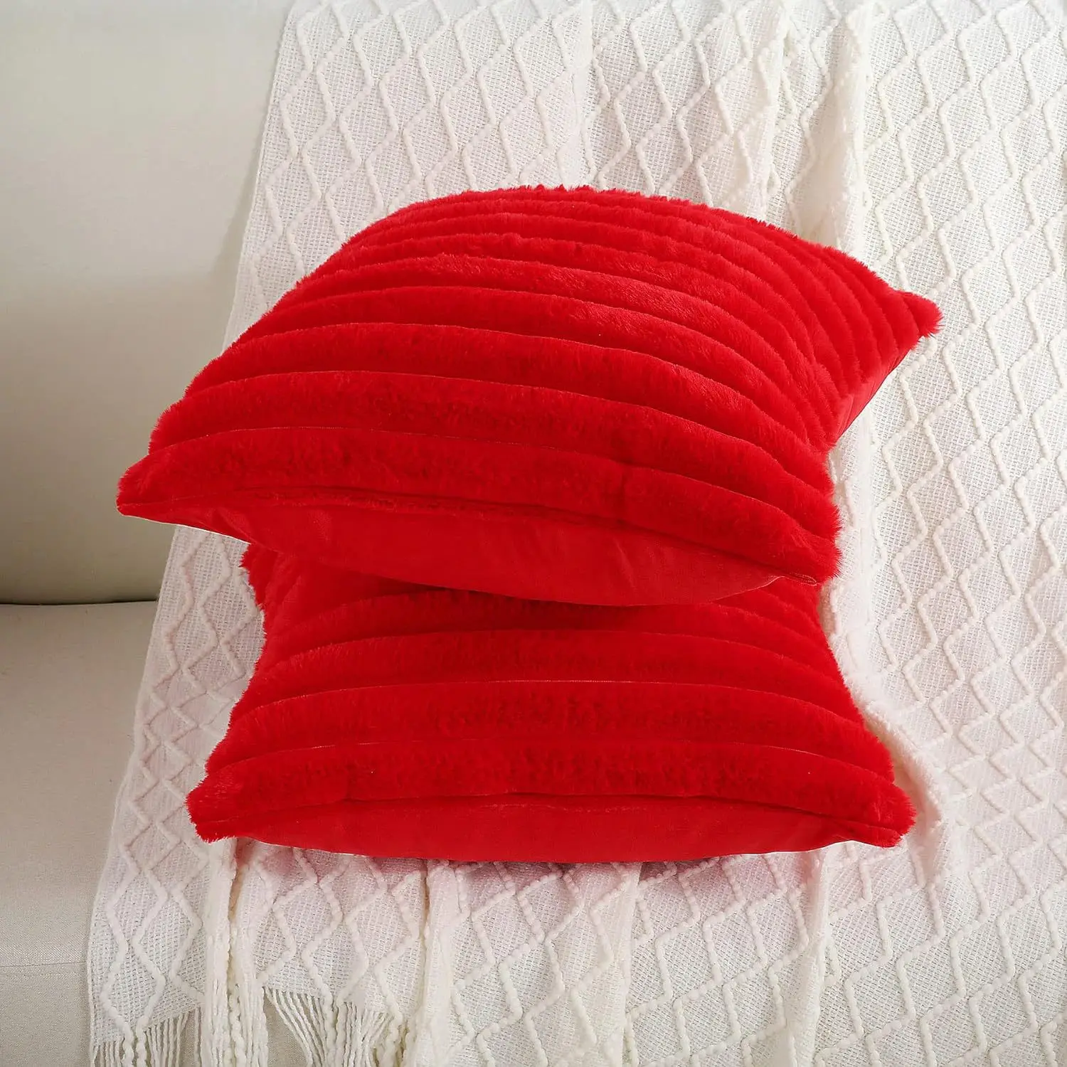 Faux Rabbit Fur Cushion Covers 16