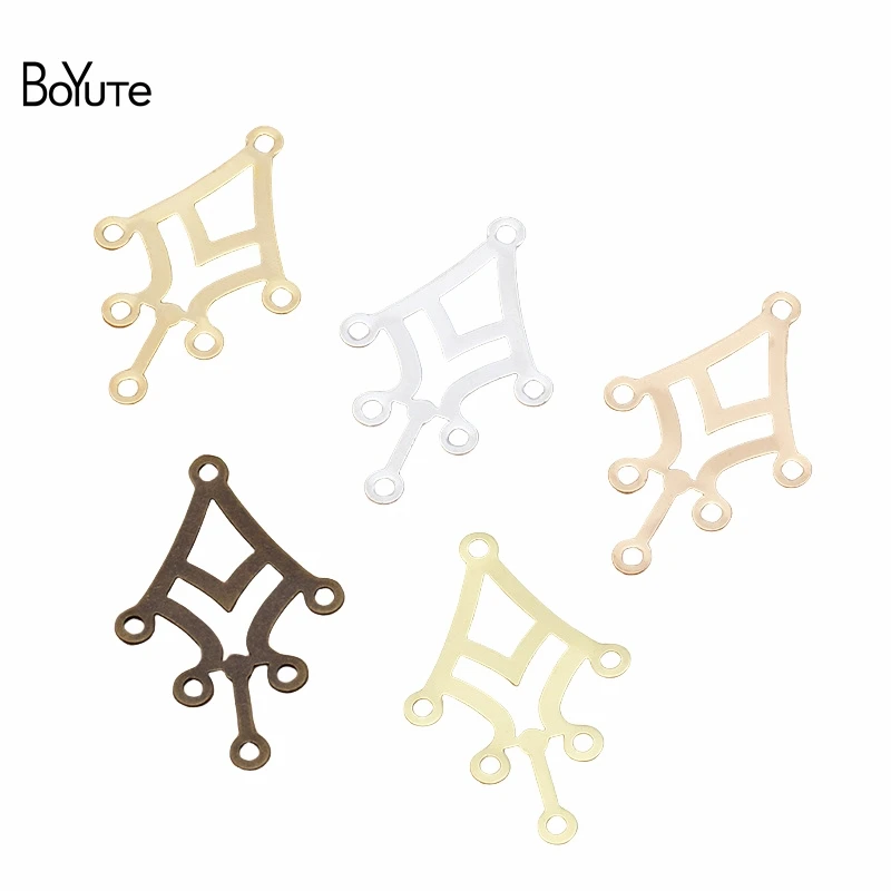 

BoYuTe (50 Pieces/Lot) 36*23MM Metal Brass Plate with Multi-Loops Connectors DIY Jewelry Accessories Supplier