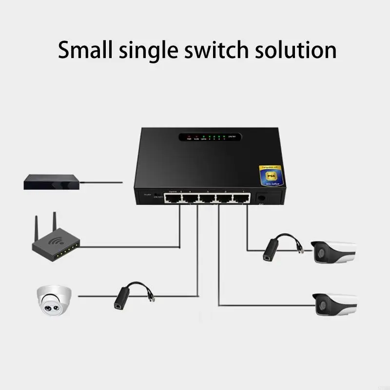 G8DB 5-ポートギガビットイーサネットスイッチホームネットワークハブ10/100/1000Mbps RJ45 OfficeWLANスプリッターサポートIEEE802.3/3U/3X POE