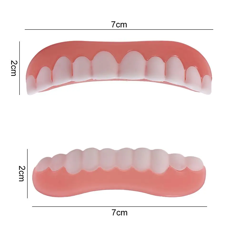 with Filling Teeth Glue False Teeth Smile Whitening Upper Lower Veneers Teeth Comfortable Silicone Temporary Fake Tooth