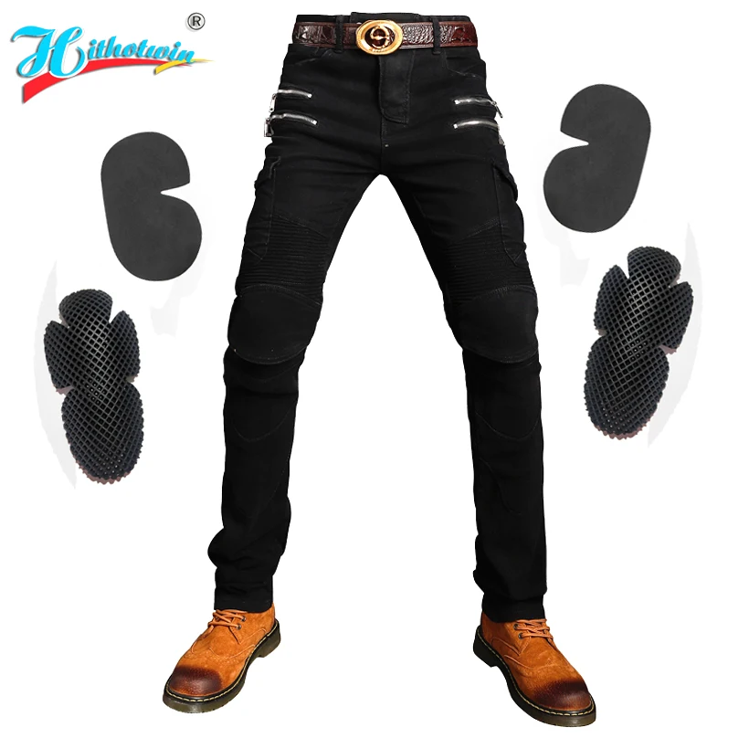 New motorcycle wear Zip pocket pants Motorcycle Pants Men Moto Jeans Protective Touring Motorbike Trousers Motocross Pants Moto