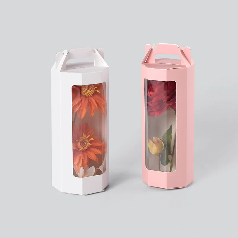 10/20 Stück achteckige Geschenkboxen mit klarem Fenster für Hochzeitsblumen, Geschenke, Süßigkeiten-Verpackungsbox, Geburtstag, Valentinstag, Partyzubehör – Detail 10