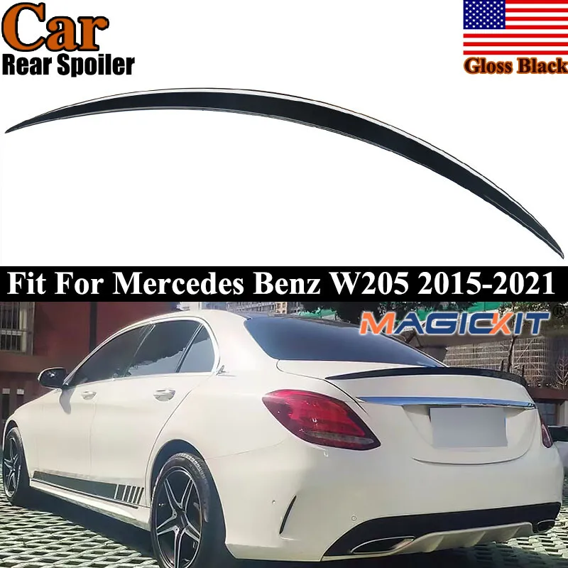 

Для Mercedes Benz W205 задний спойлер на крышу C-класса C180 C200 C300 C43 C63 AMG S 2015-2021 седан задний спойлер багажника глянцевый черный