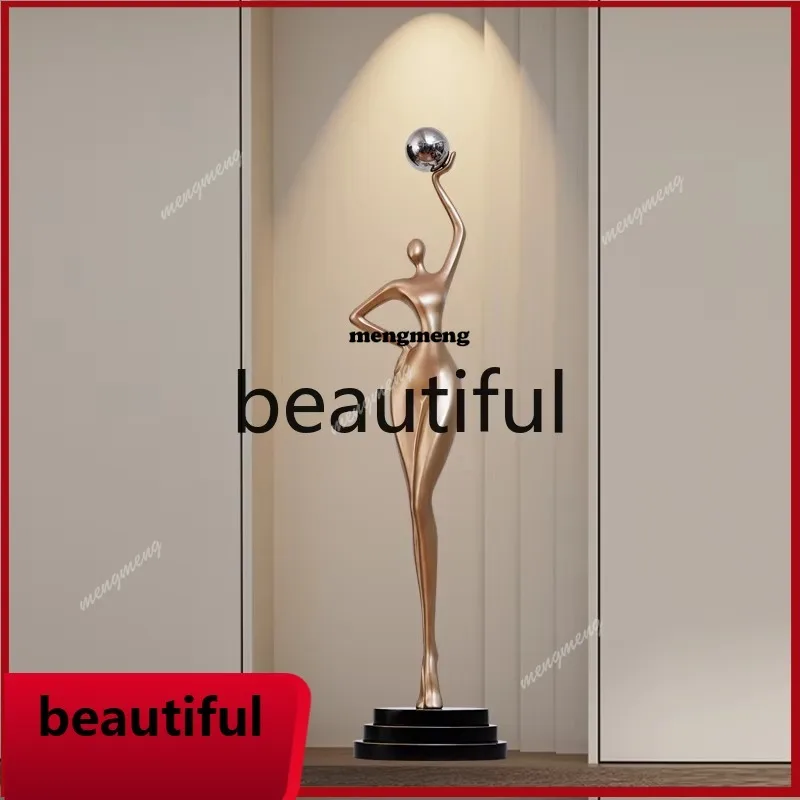 Living room decorations TV cabinet ornaments light luxury entrance art figure sculpture long cabinet soft decoration  N