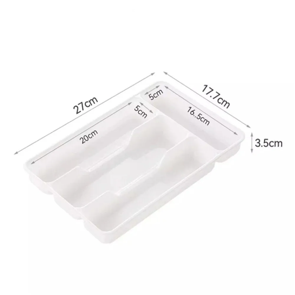 4/5 مقصورات منظم أدوات المائدة اليومية مقسم الأدراج صينية مستطيلة سهلة التنظيف المنزل ملعقة مطبخ شوكة صندوق فصل #6