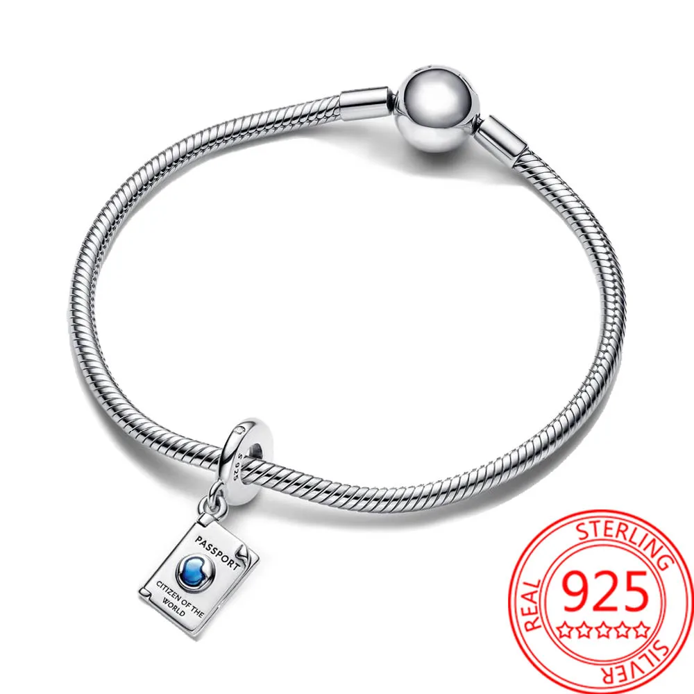 Mode 925 Sterling Zilver Open Paspoort Bengelen Bedelarmband Kettingen En Ketting Diy Vrouwen Sieraden Cadeau Accessoires