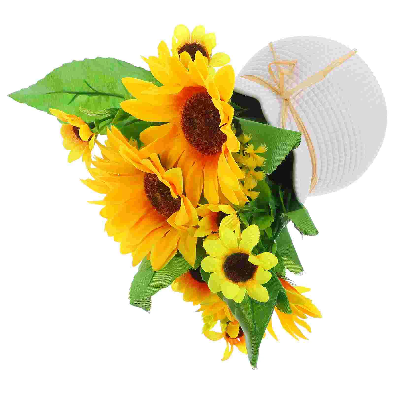 

Sunflower Small Potted Plant Fake Plants for Vase Decoration Kitchen Flowers Artificial