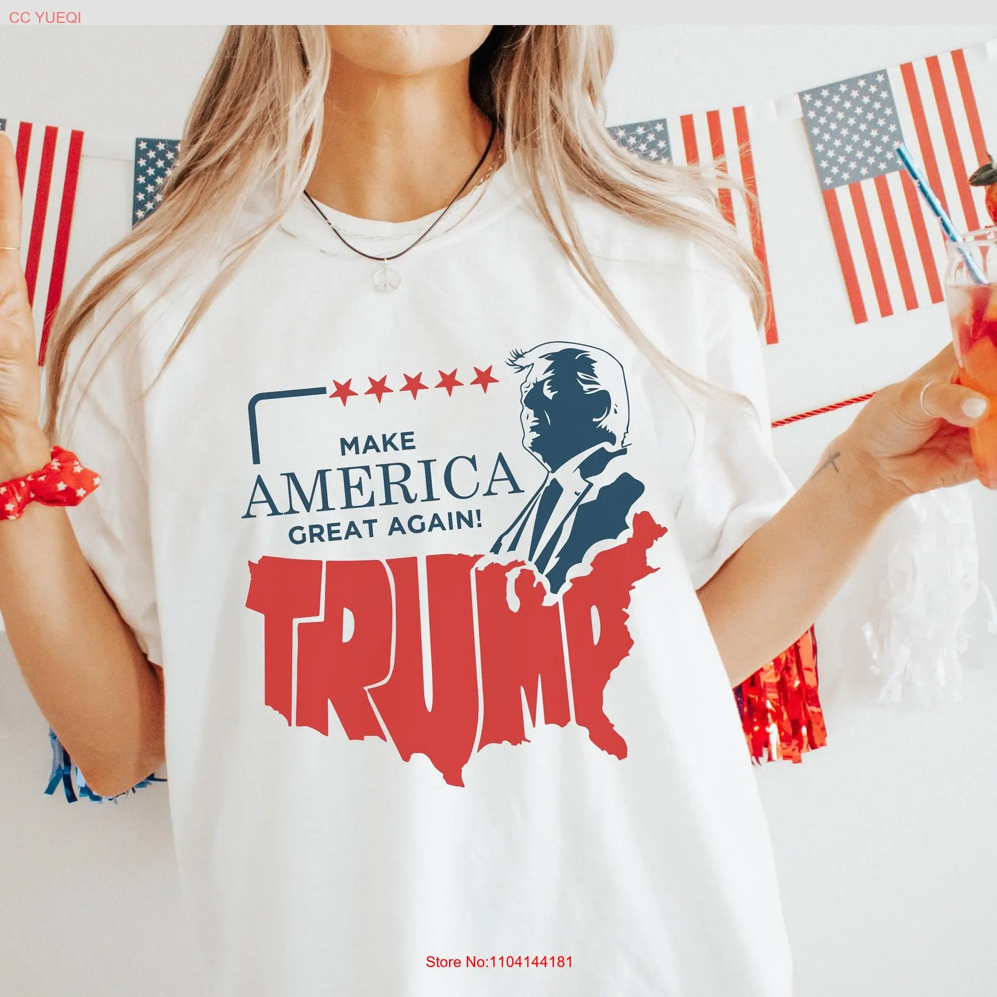 Make America Great Again T Shirt Trump 2024 Comfort Colors Merica Republican StatemenT s long or short sleeves