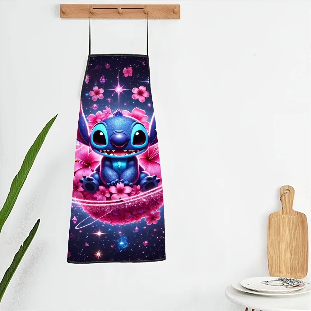 

Цельный фартук Disney Stitch Design, идеально подходит для рукоделия, выпечки, живописи, уборки кухни и дома, фартук для шеф-повара, официанта, кафе, барбекю, кухонные принадлежности