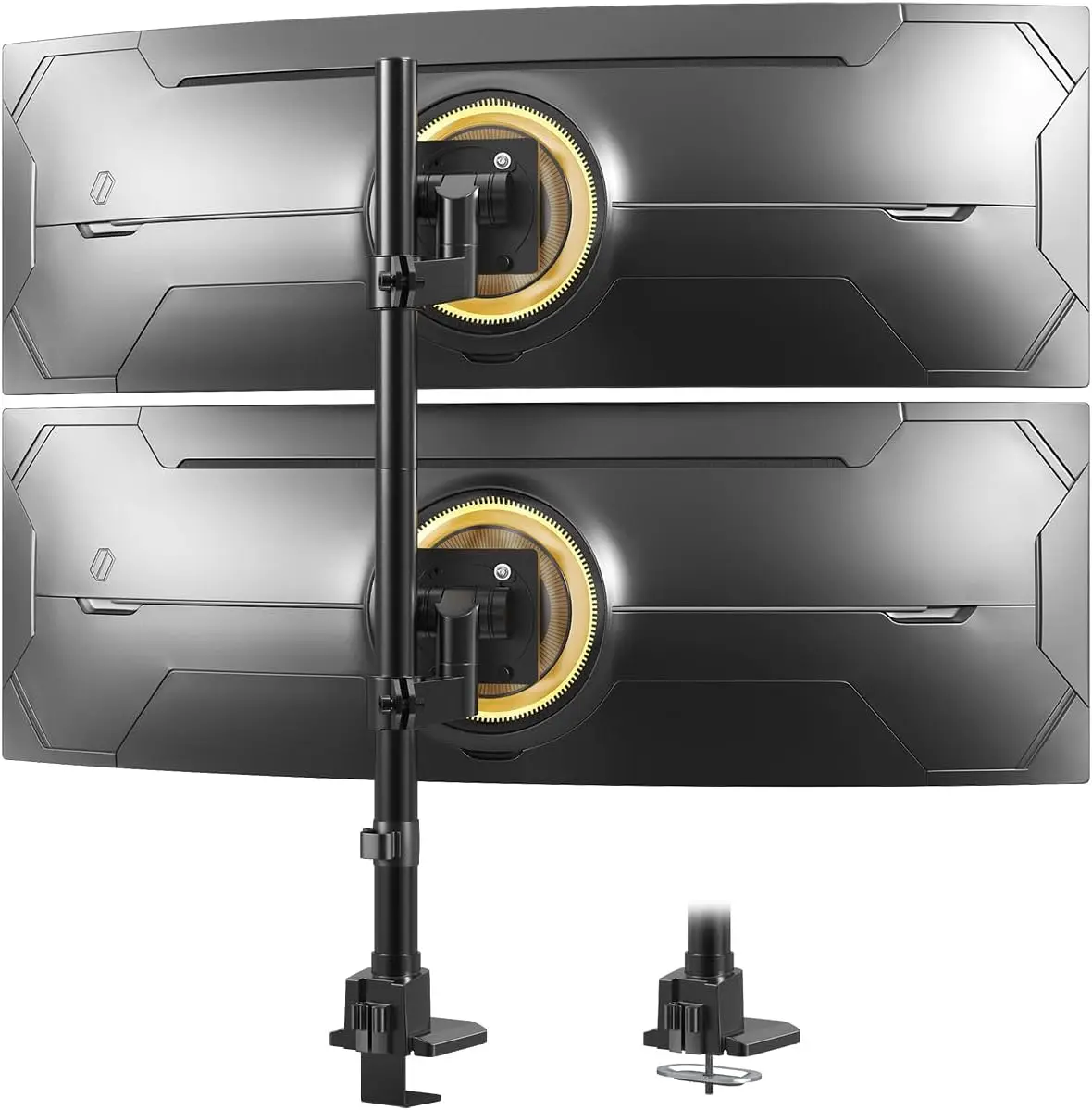 

Heavy Duty Dual Monitor Mount for 24-57" Ultrawide, Stacked, Max 59.4 lbs per Arm, VESA 75/100 mm