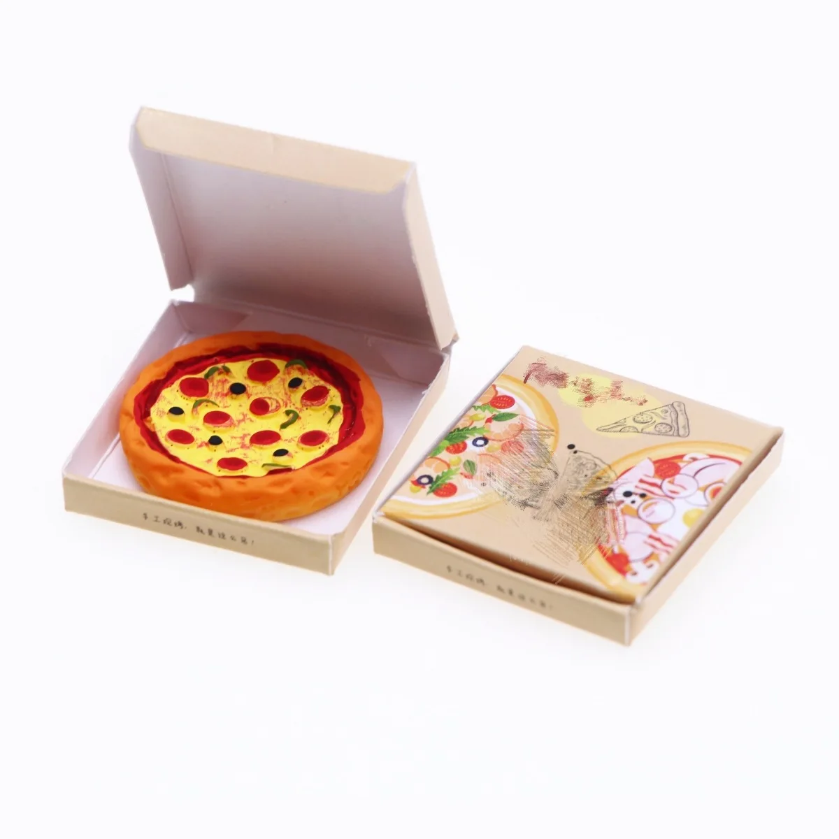 1:12 Dollhouse Miniature Pizza Delivery Box, Realistic Takeout Pizza Model for Mini Food Play Scene Props