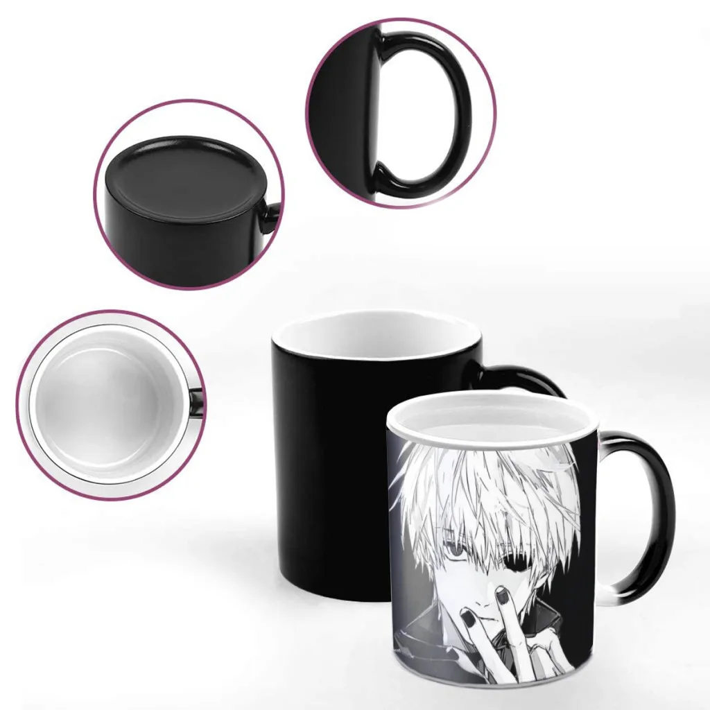 Amine Tokyo Ghoul Creativity Change Color Chang mug Ceramic mug Hot Coffee Cup Breakfast Cup mug Friend Gift