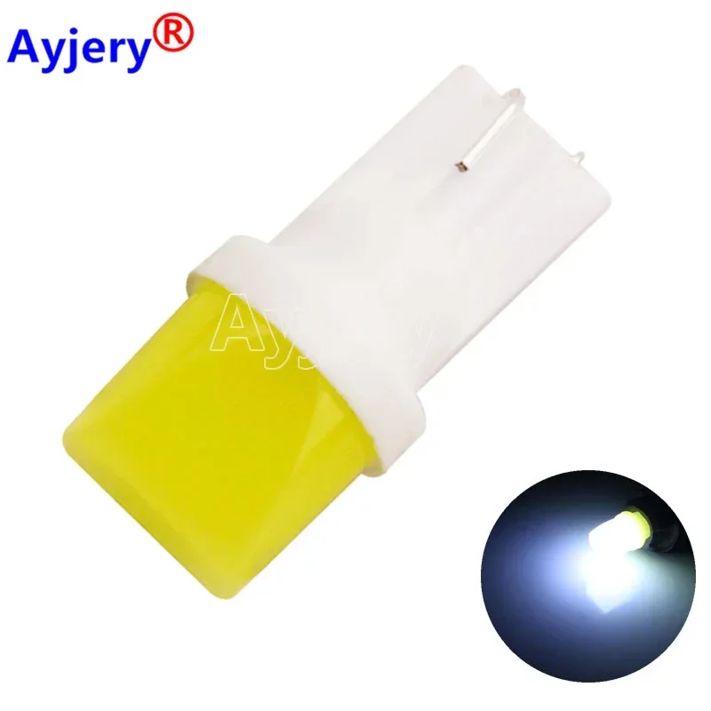 AYJERY 1000pcs DC 12V T10 COB 3D W5W Car Interior 1LED Wedge Door Instrument Side Bulb License Plate Lamp Car Light White