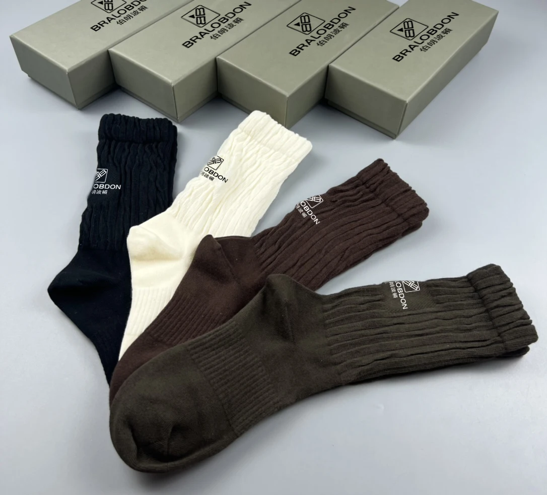 BRALOBDON cotton socks Women's midtube socks antibacterial, perspiration absorbent, breathable and deodorant men's business sock