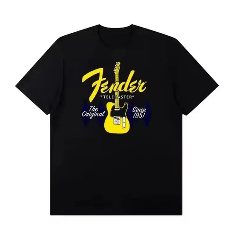 Fender Jimi Hendrix Fender Electric Guitar pattern Hot sale Unisex T-shirt 2026 Summer New men T-shirt