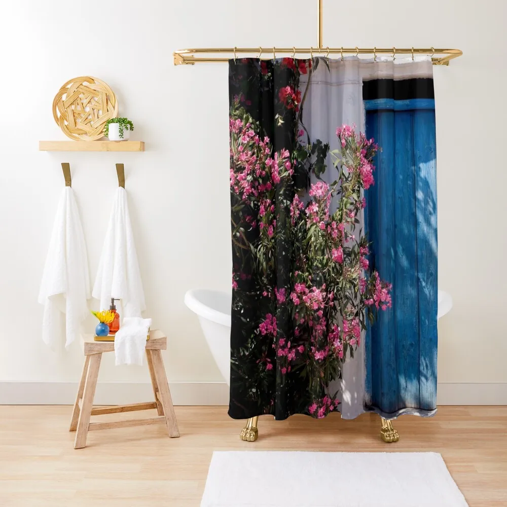 

greek blue door Shower Curtain Cover Toilet Accessories Bathroom Cute Shower Set For Bathroom Curtain