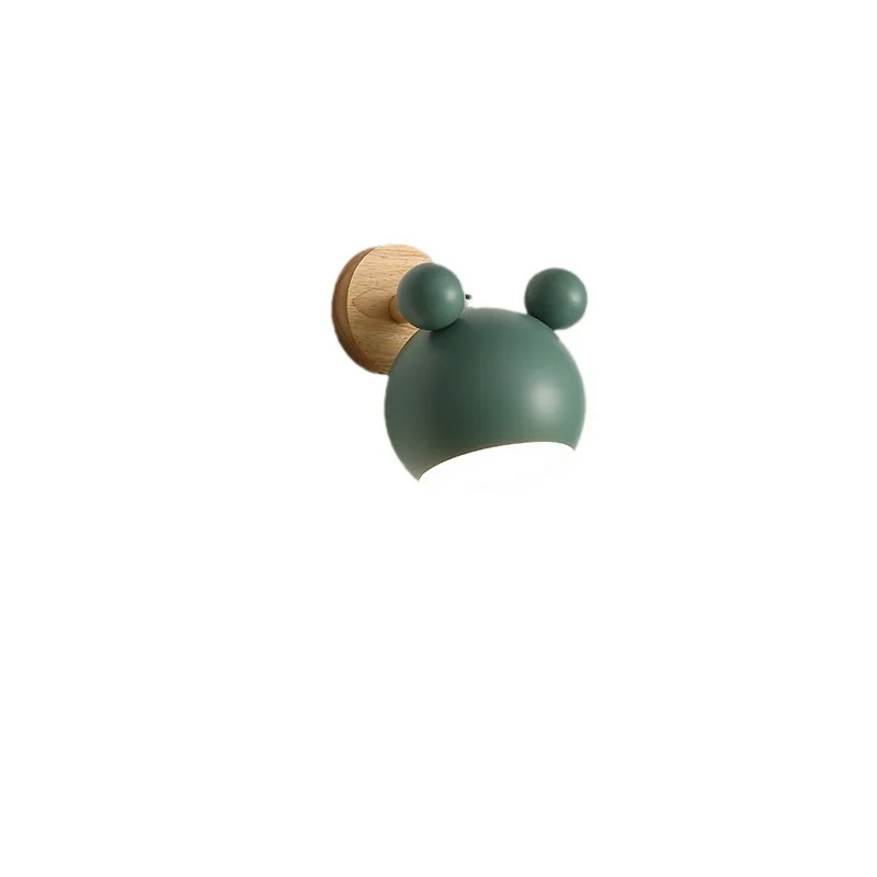 

Creative Mickey Mouse wall lamp Modern minimalist Japanese log children's room