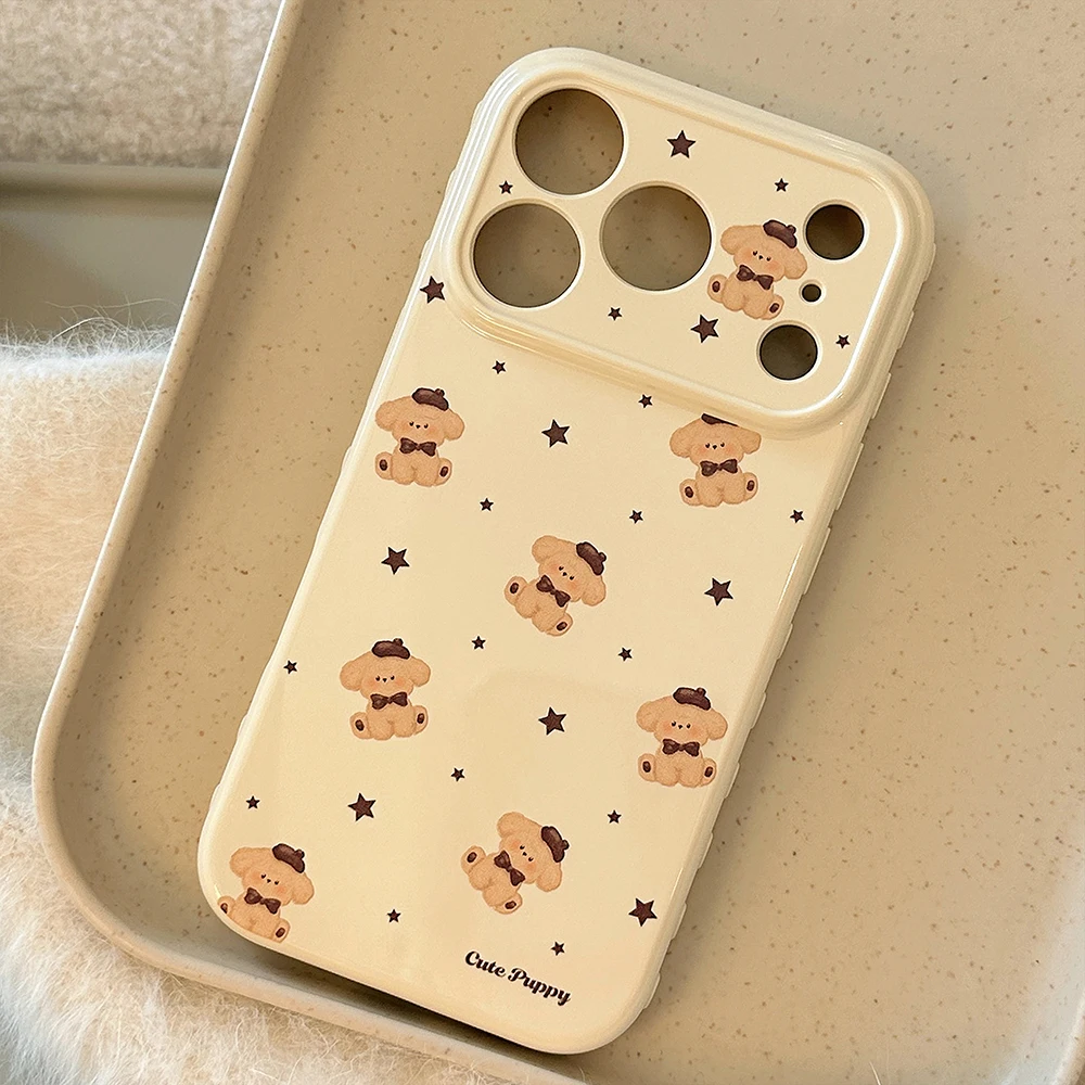 

For iphone 17promax Shockproof Cute Puppy Case for iphone 17pro Cartoon Case for iPhone 17 16 15 14 13 Pro Max Protector Cover