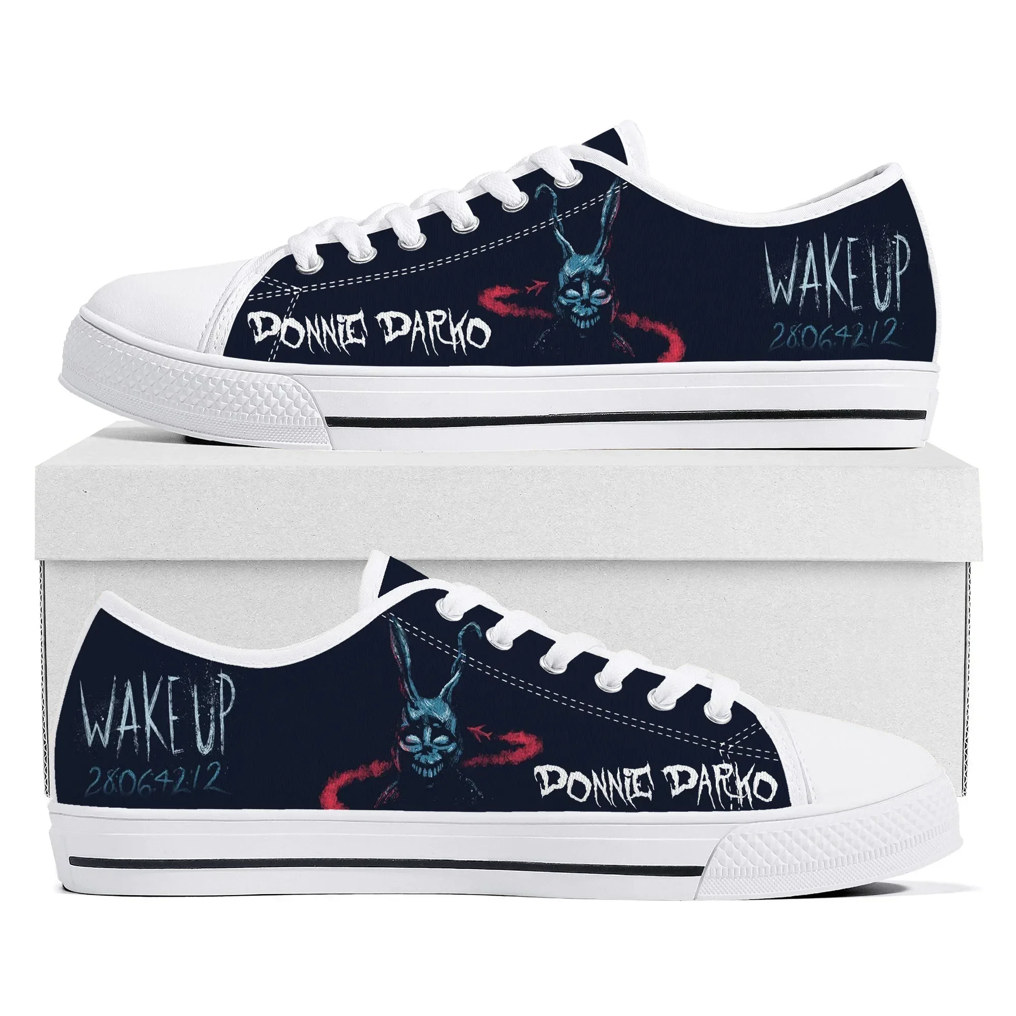 

Низкие кеды Donnie Darko для мужчин, женщин и подростков, высококачественные повседневные кроссовки из канваса, обувь на заказ, индивидуальный дизайн, сделай сам