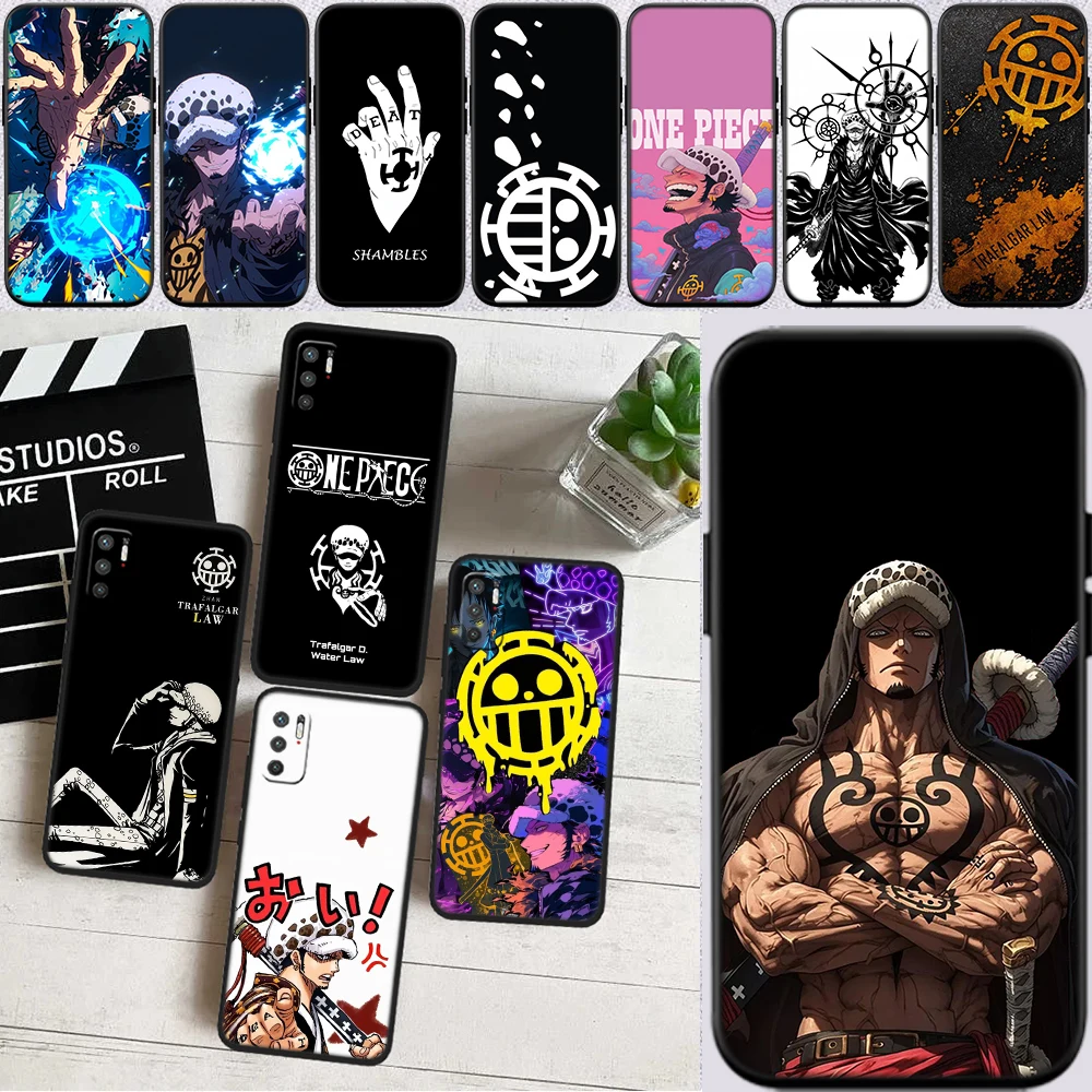 One Piece Law Phone Case for Samsung Galaxy S20 S21 S22 Ultra FE Plus A21S A22 A24 A25 A26 A30 A30S A31