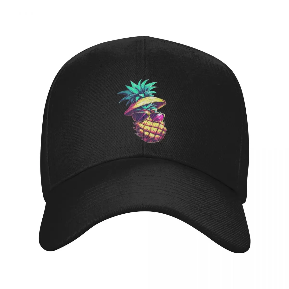

Summer pineapple in sunglasses and hat Baseball Cap Vintage New In The Hat fun hats Men Women's