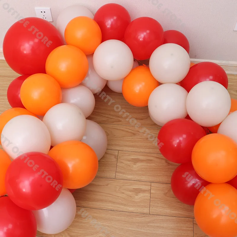 63pc Fire Truck Balloon Garland Arch Kit Sand Orange Flames Balloons Baby Shower Girl Boy  Birthday Gender Reveal Wedding Decor