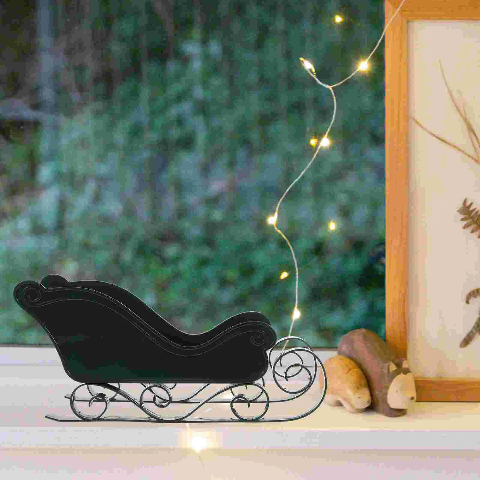 Xmas Desktop Decor Exquisite Sled Adornment Christmas Decorations Decorate Sleigh Table Cloth Pp Festival Sledge