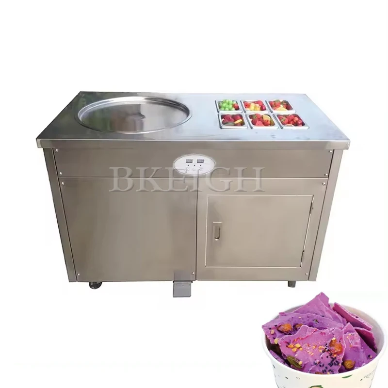 Commercial Small Fried Ice Cream Roll Machine, Electric Household Fruit Stir Fried Yogurt Machine