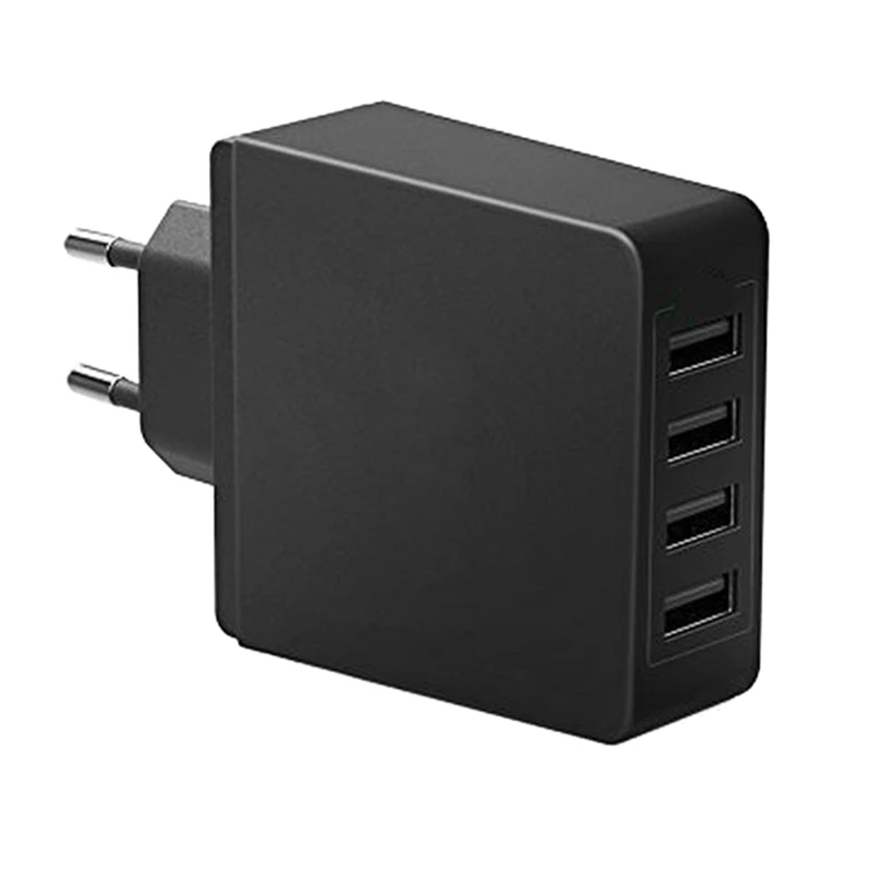 USB Charger 4-Port USB Charger with Rapid Charging Smart USB Ports for Multiple Devices Charging Head -EU Plug