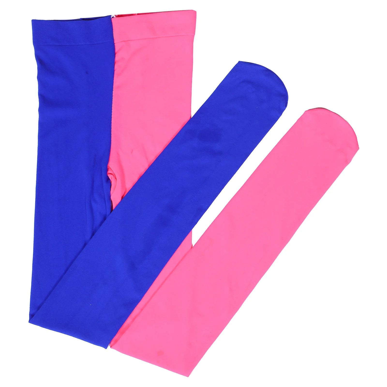 

Fashion Double Color AB Splice Left Right Stockings - Free Size (Rose Red and Sapphire) silk stockings