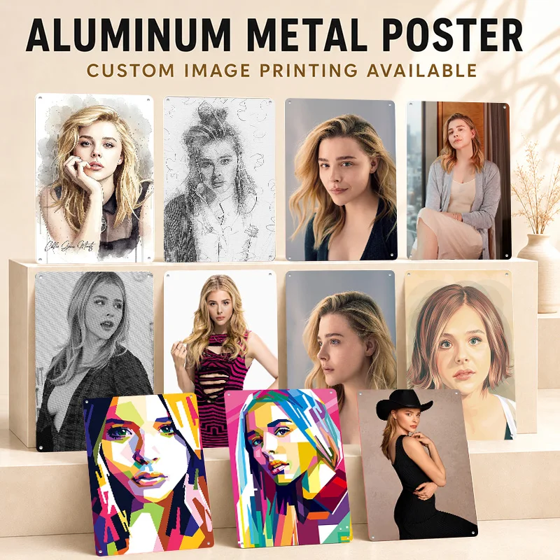 Chloë Grace Moretz Printed Posters Personalized Metal Sign Dramatic Film Culture Graphic Wall Art Suited To Screen Collectors