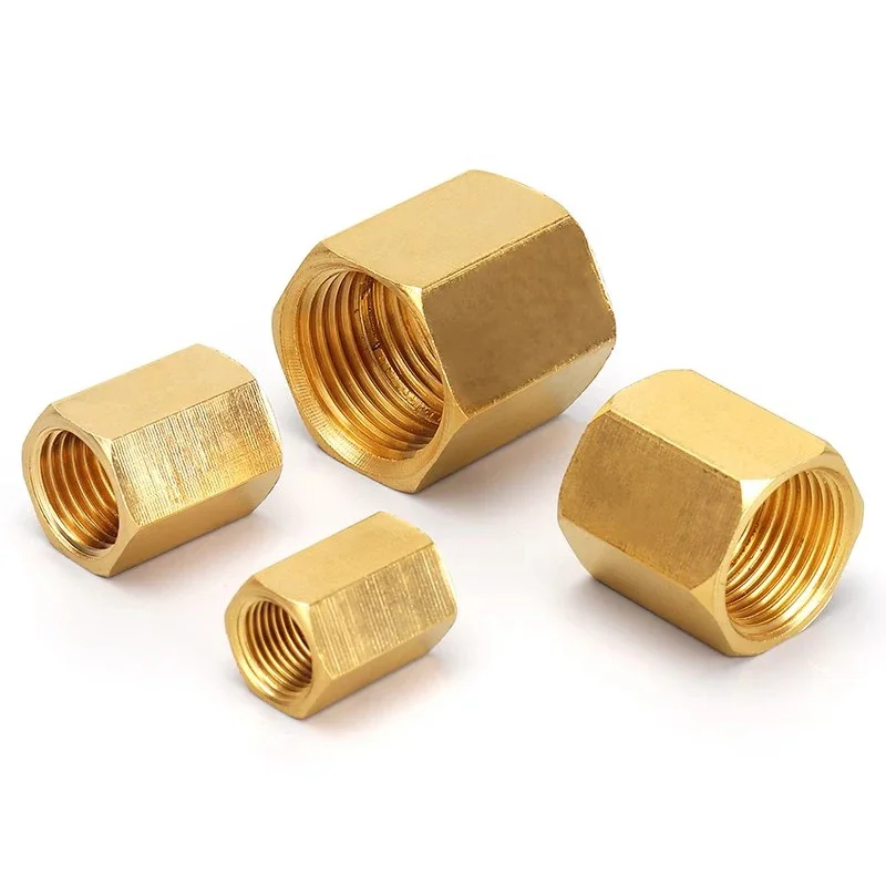 10Pcs Female Thread Brass Pipe Fittings Hex Nut Rod Connector 1/8\