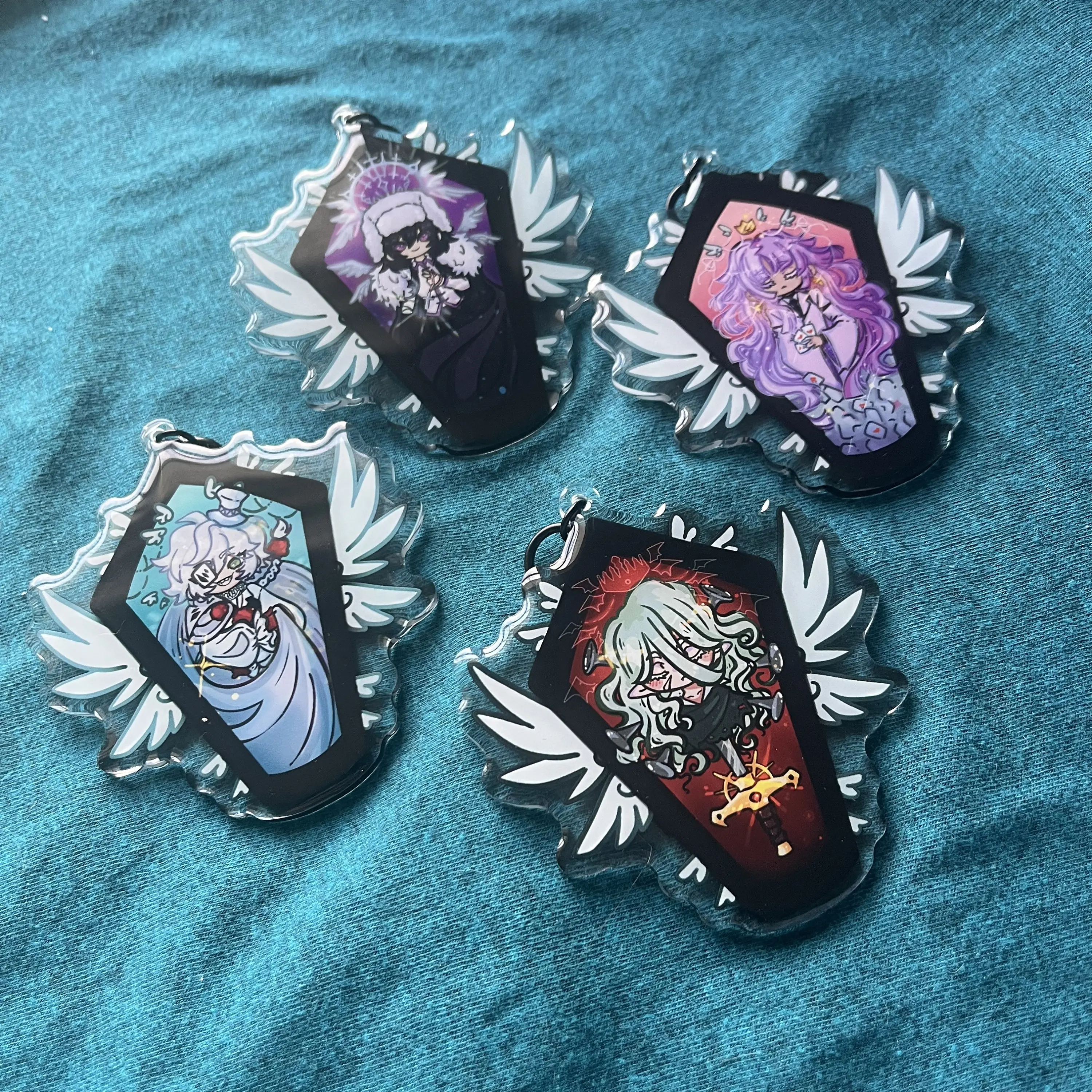 BSD DOA Coffin Keychains Anime Themed Acrylic Charms