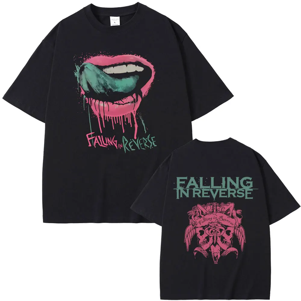 Falling in Reverse T Shirts Men Women Gothic Rock Streetwear Men's Casual Soft Cotton Retro T-shirt Male Oversized Streetwear