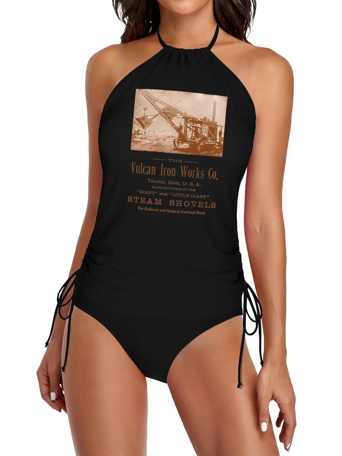 

1890 Vulcan Iron Works of Toledo Split Swimsuit Set Woman summer outfit beach wear 2025 women's swimwear 2025