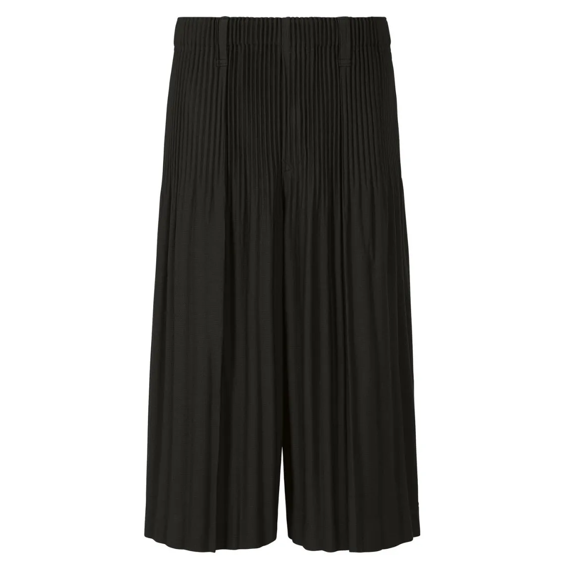 Miyake Men's 2025 Spring Summer Straight Wide Leg Pants Pleated Men's Pleated Seven Points Loose Fashion Pleat Casual Pants